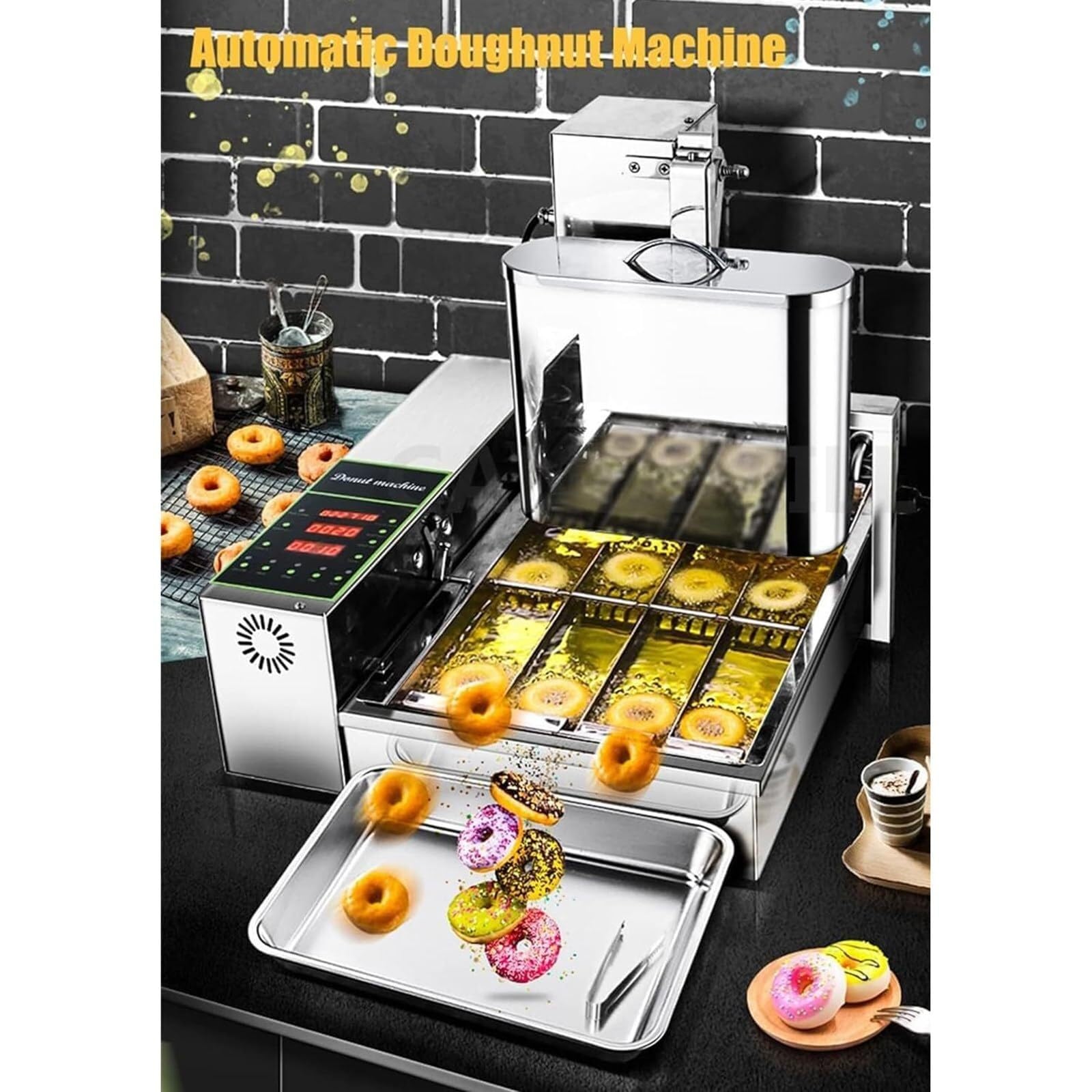 Máquina automática de donas de 4 filas de acero inoxidable con control digital