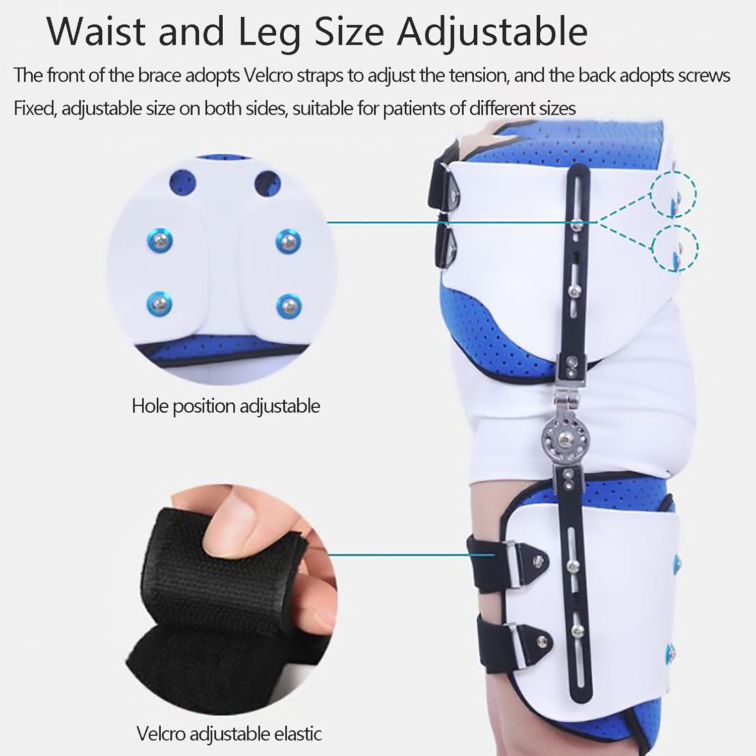 TEMKIN Hinged Thigh Supports Thigh Fracture Protector Perforated Breathable Lining Hip Compression Brace for Sciatica Hamstring Pain Flexor Strain Arthritis Left Leg (Color : 1, Size : Left Leg)