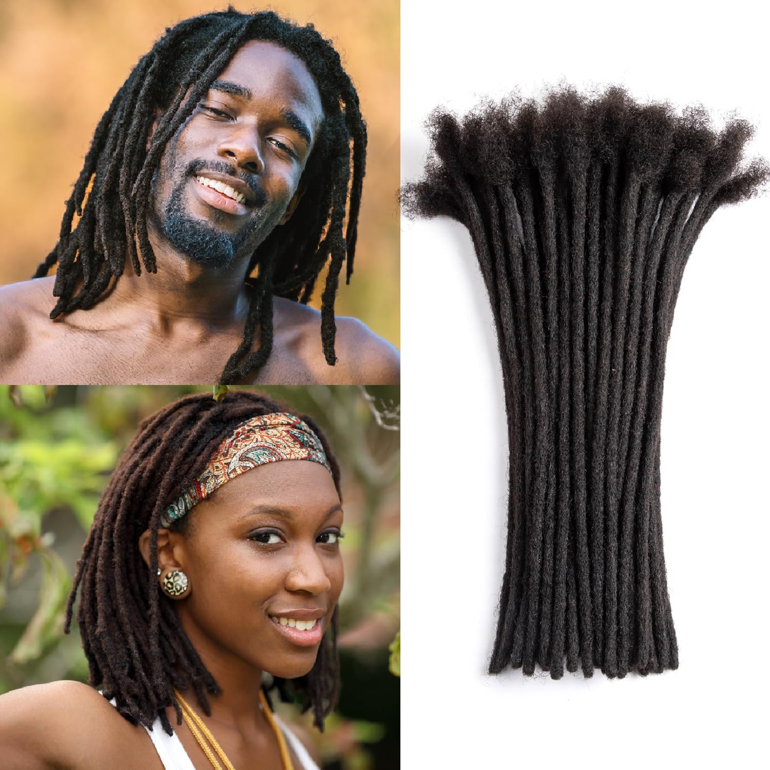 Lounoke 24 Inch Double Ended Dreadlock Extensions Sets, 20 Strands 3 In 1 Mixed - Foto 9
