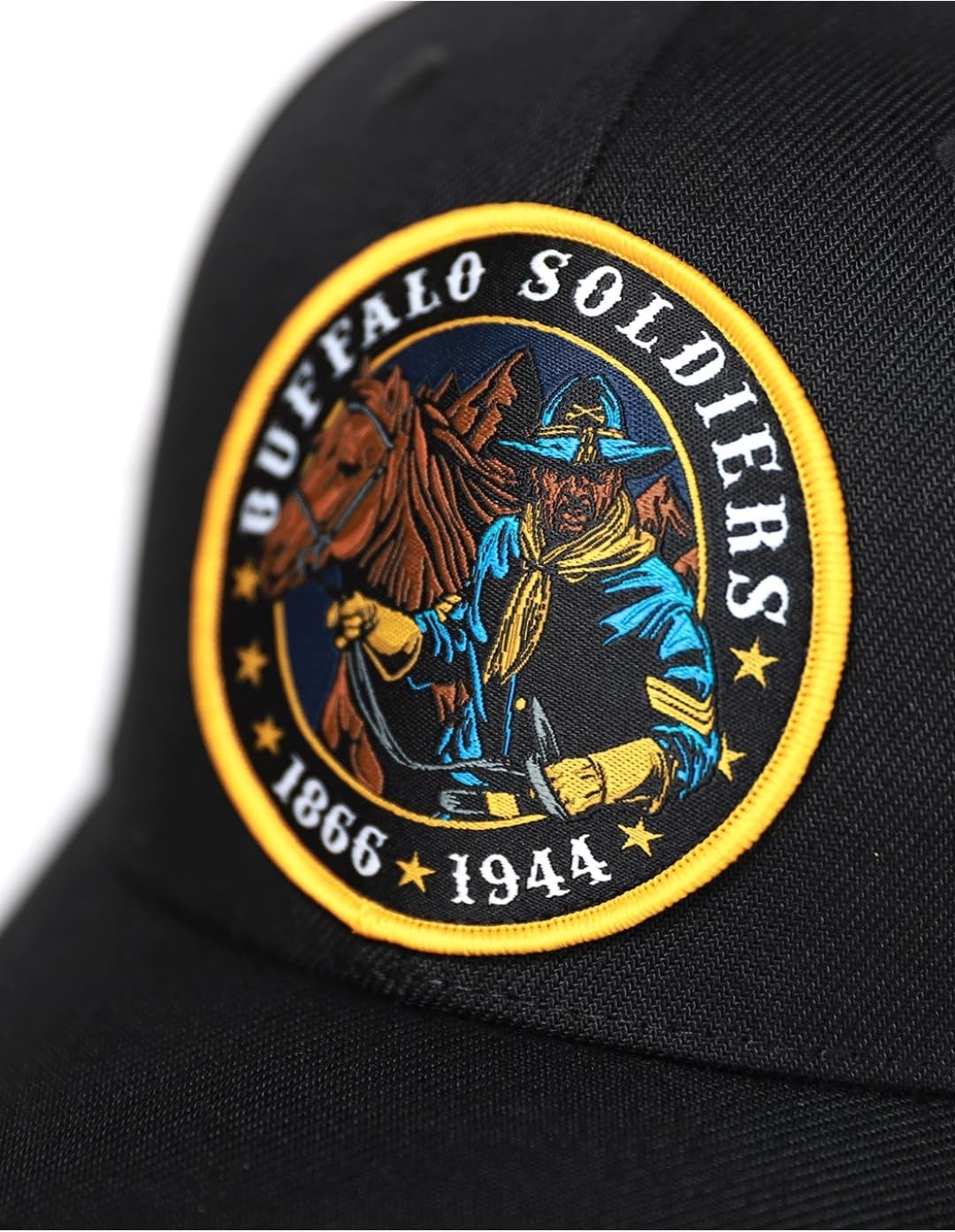 Big Boy Buffalo Soldiers S155 Mens Ball Cap [Black - Adjustable] - ID#72085 - Image 4