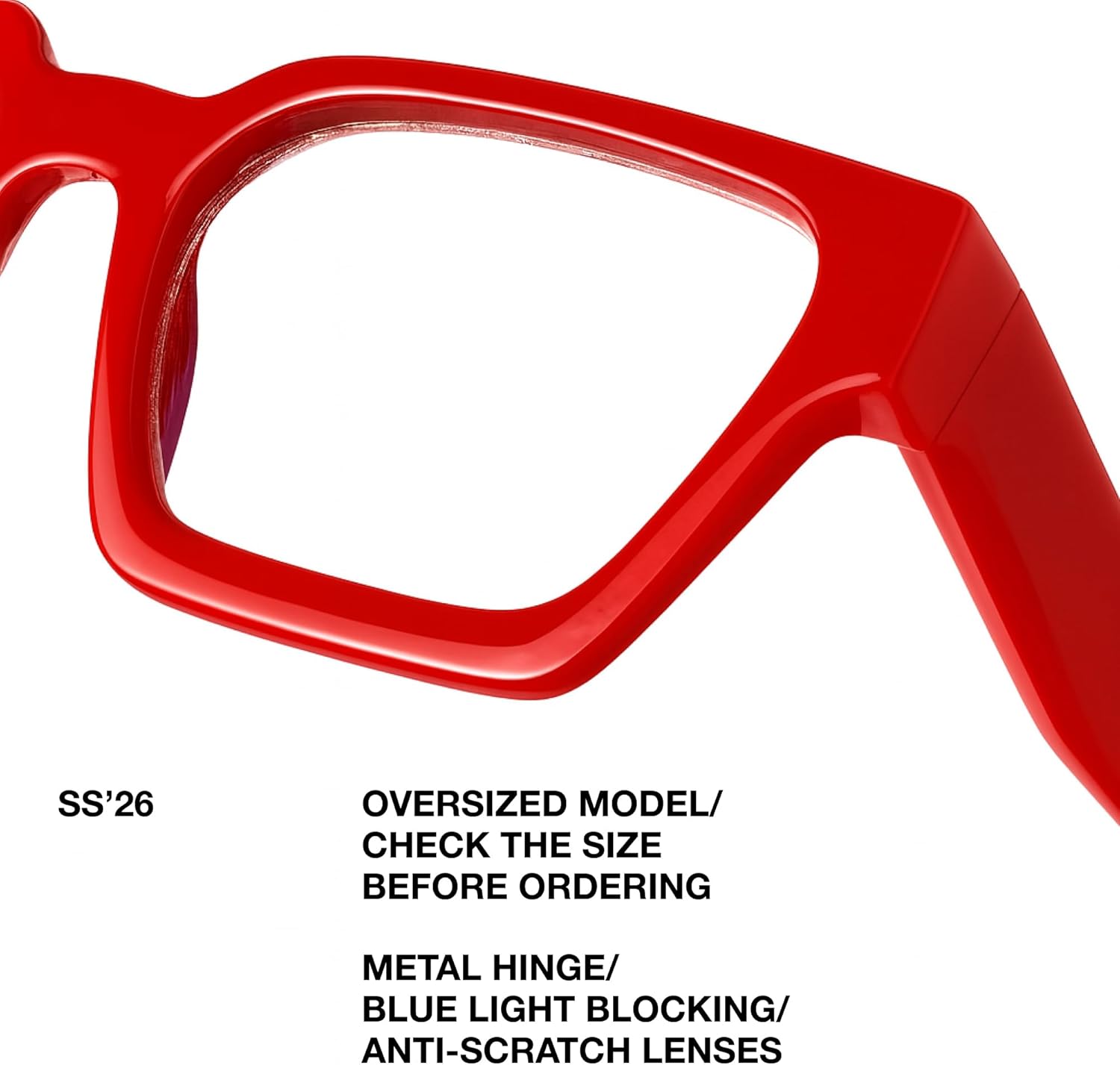 livho Oversized Eyewear Frame for Woman and Men - Rectangle Fashion Glasses for Computer, Chic Preppy Frame - Image 3