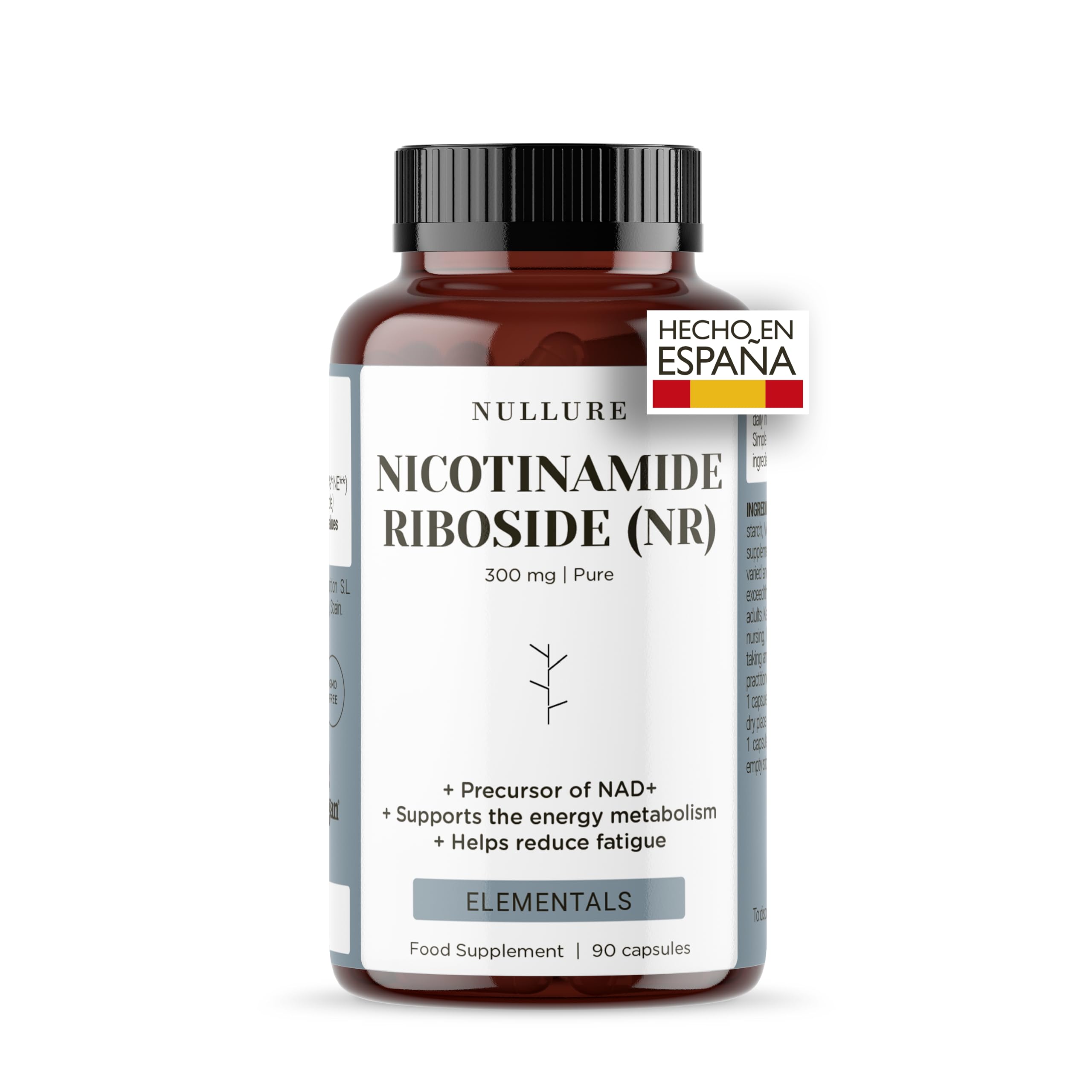 Nullure NAD Nicotinamide Riboside 300mg 90 cápsulas | NAD+ Boost | Certificado Clean Label | Testado por terceros | Vegano y sin aditivos | Alternativa NMN | NR puro >99% | NADH | Fabricado en España