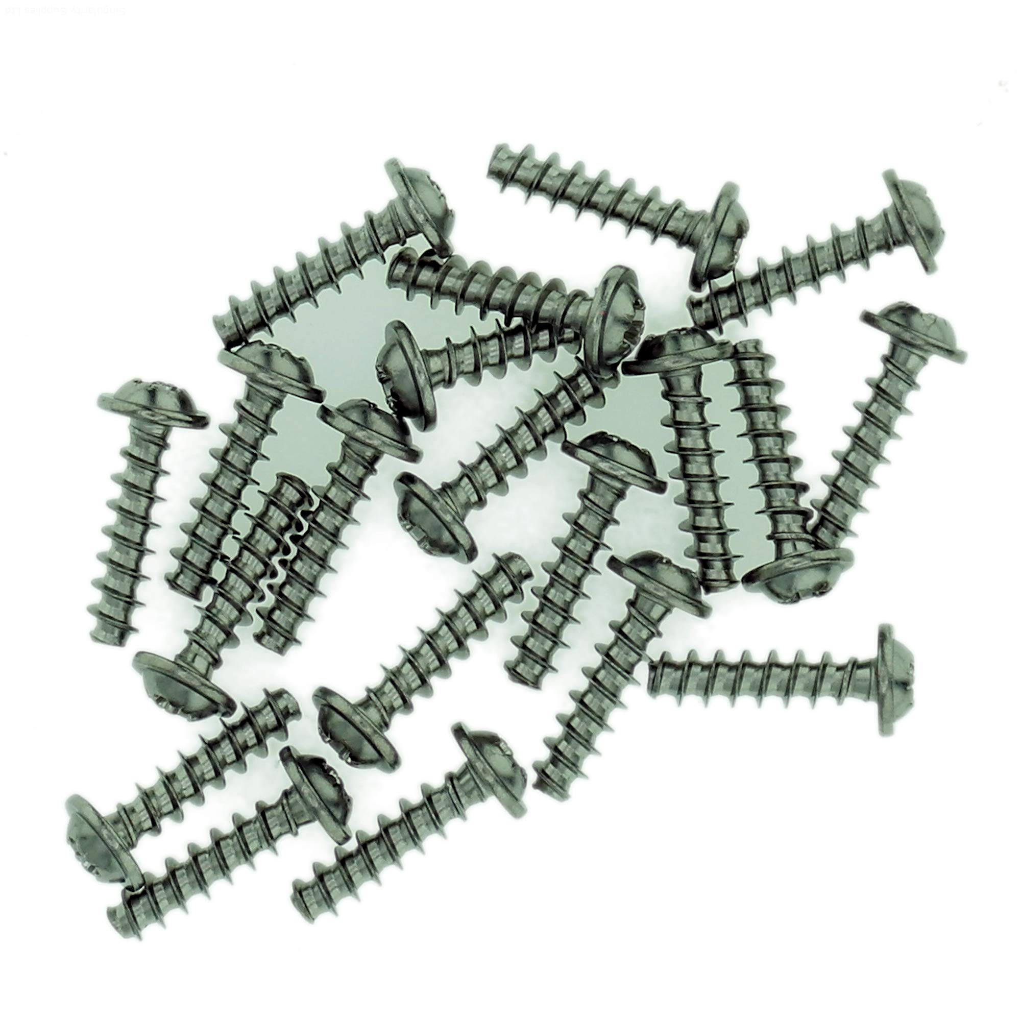 Singularity Supplies D3 (3Mm X 10Mm) Pozi Pan Screws For Plastic (Flanged) - Stainless Steel (A2) (Pack Of 20)