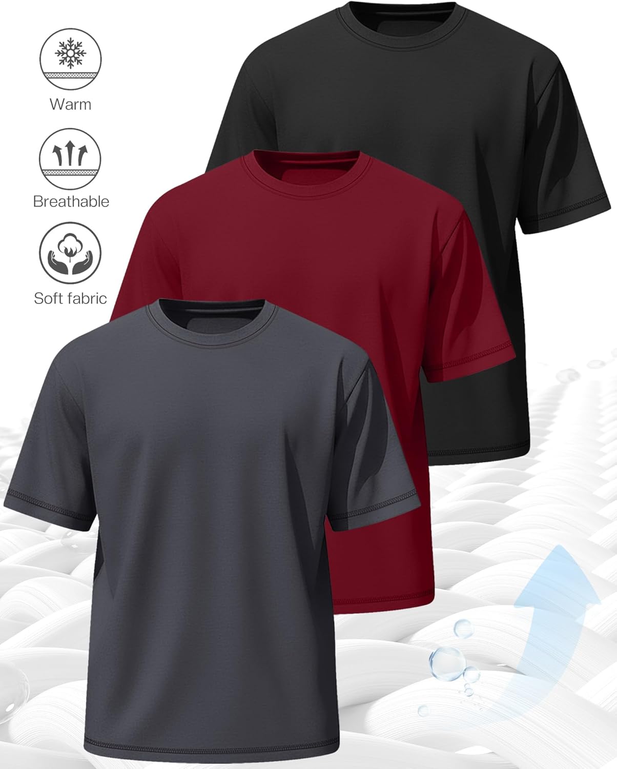 Neer 3 Pack Big and Tall Shirts for Men L-7xl, Short Sleeve Men Crewneck Tops Loose Casual Large T-Shirts Summer Basic Tee - Image 3