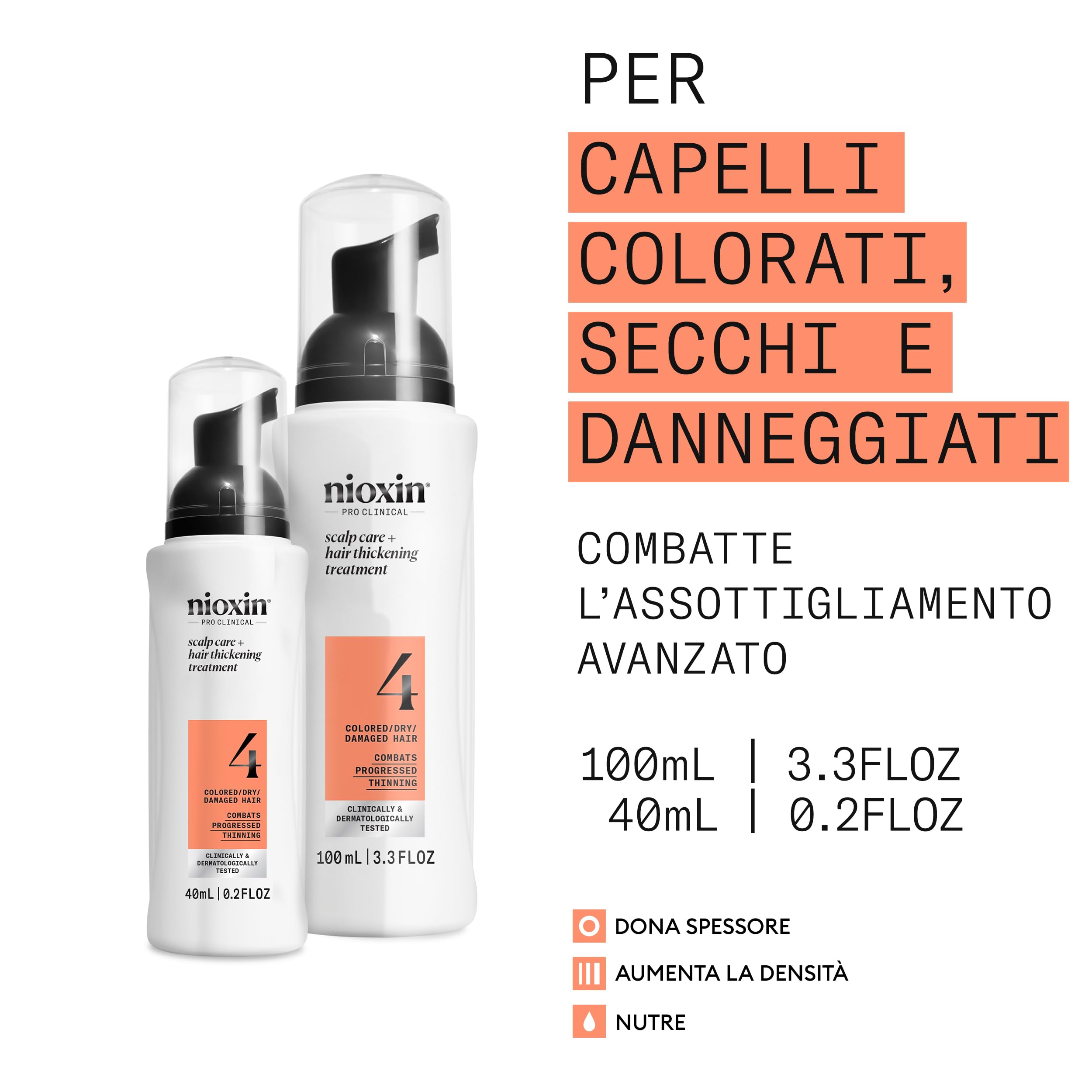 Nioxin System 4 skalp + zagęszczanie włosów Leave On Treatment - serum do zniszczonych włosów z zaawansowanym przerzedzaniem - niacynamid i biotyna (100 ml)