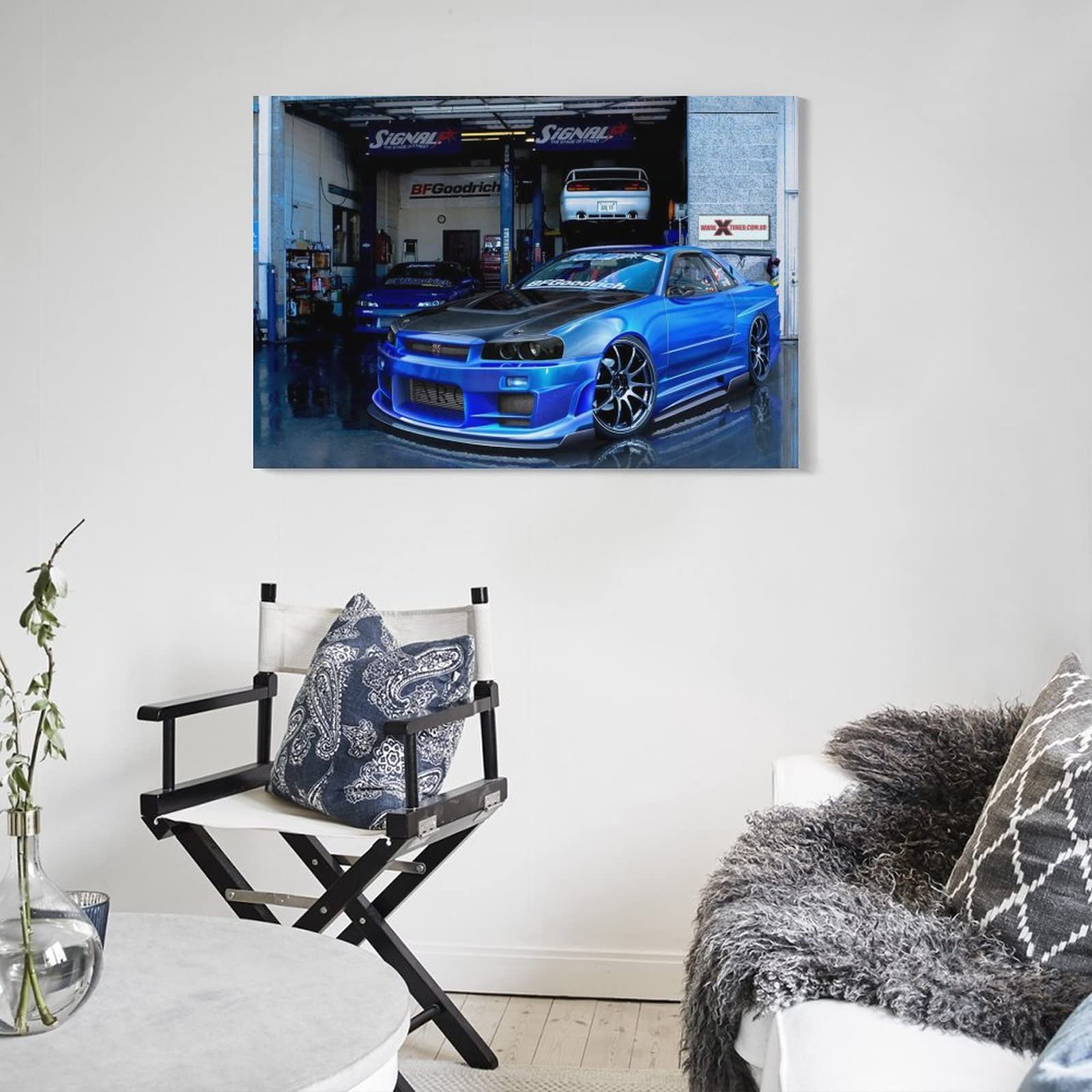 JDM - Poster per auto con Skyline GTR R34, pittura decorativa su tela, poster da parete e stampa artistica moderna per camera da letto, 30 x 45 cm