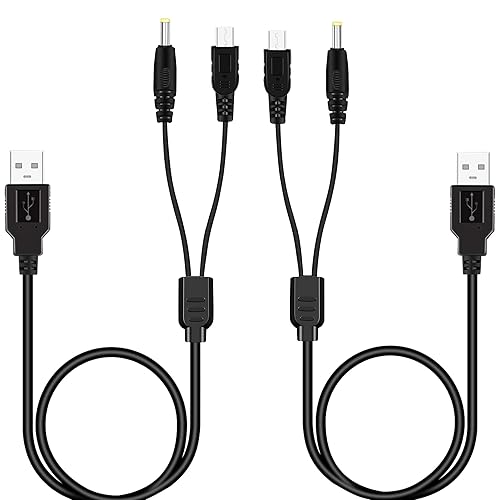 Paquete de 2 cables de carga PSP, cable de alimentación USB portátil PSP y cable de datos para Sony PSP 1000 2000 3000, cable de carga 2 en 1
