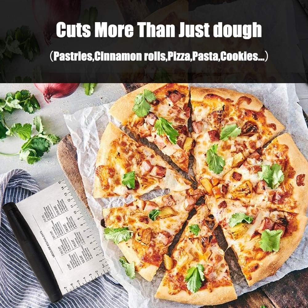 hzexun Bench Scraper Dough Pastry Griddle Scraper Chopper Bread Pizza Dough Cutter Kitchen Utensil Stainless Steel