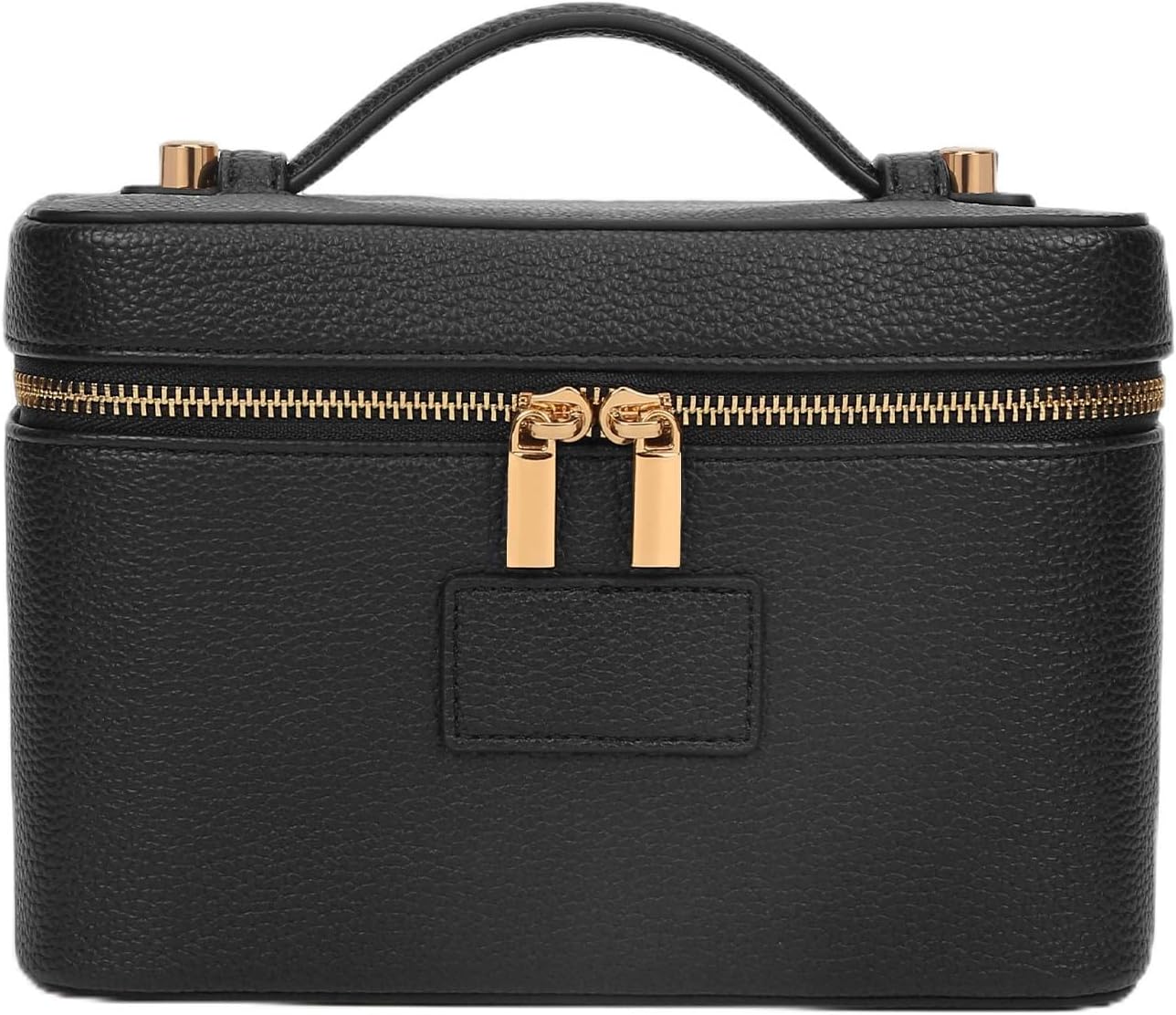 Makeup Bag Vanity Case with Removable Divider Travel Toiletry Bag Portable Cosmetic Bag Makeup Organizer Case (Black)