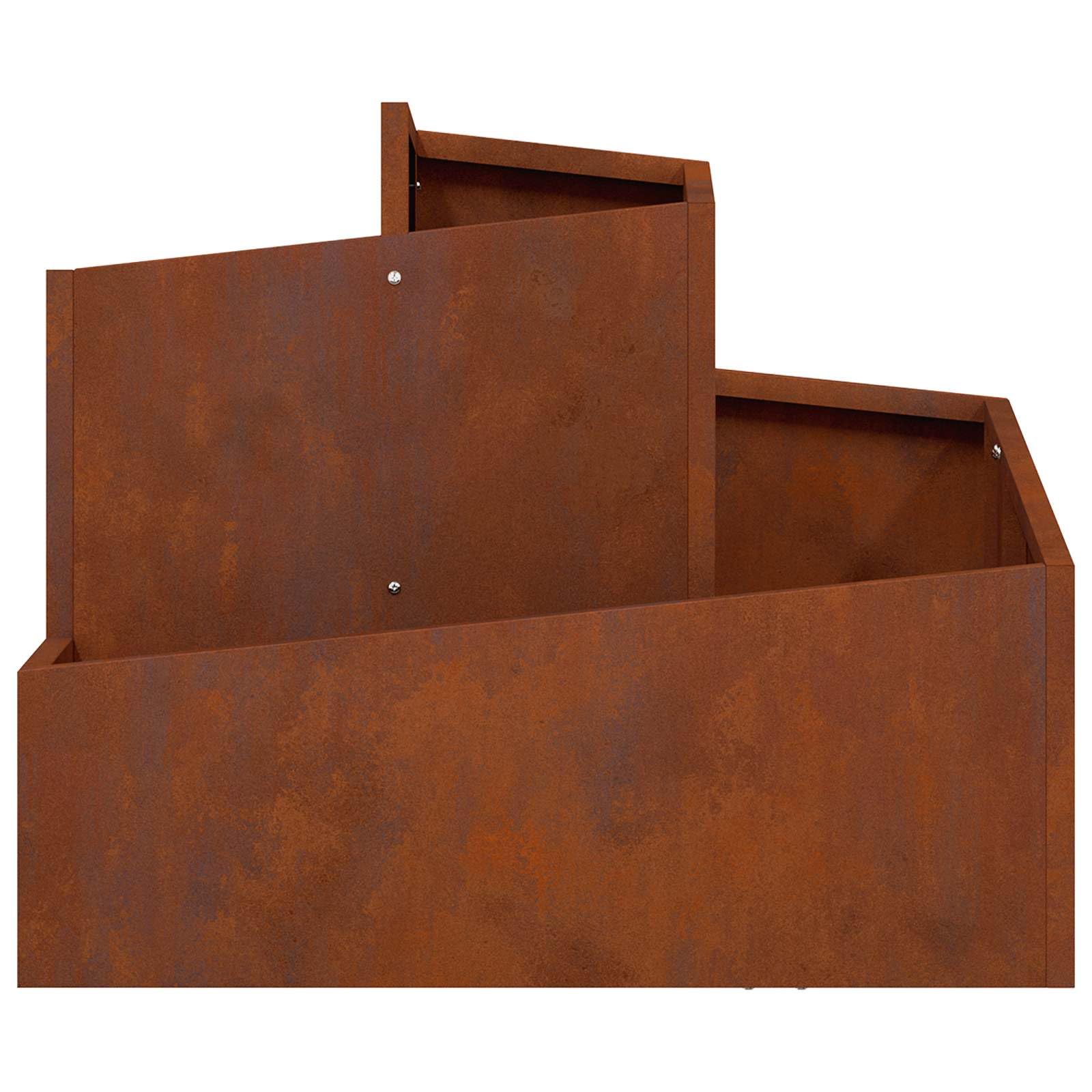 Garten-Pflanzgefäß Braun 60 x 60 x 50 cm - Quadratischer Pflanzkübel aus Wetterfeststahl für Garten Terrasse und Balkon - Moderner Blumentopf aus Metall für Außenbereich