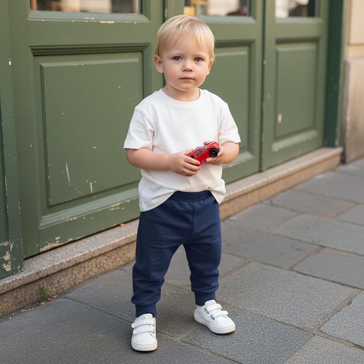 DREAM BUS 5 Pack Baby Boys Pants Toddler Pull on Sweatpants Infant Cotton Joggers Unisex Baby Leggings for Newborn-24M - Image 2