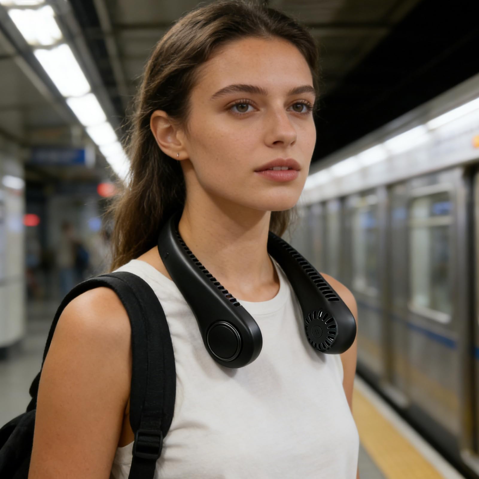 Ventilatore da Collo Personale | Dispositivo Indossabile Silenzioso A 3 Velocità Con Raffreddamento - Ventilatore da Collo Senza Pale Ricaricabile per Uomo | Per Papà, Mamma, Sport, Viaggi all'Aperto,