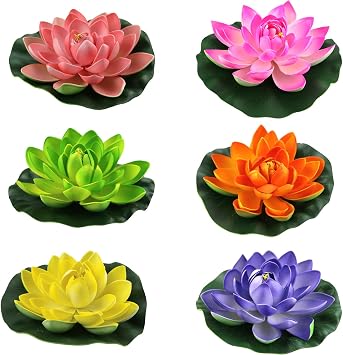 Artificial Floating Foam Lotus Flower Pond Decor Water Lily 6 Colours-2, Small-10cm