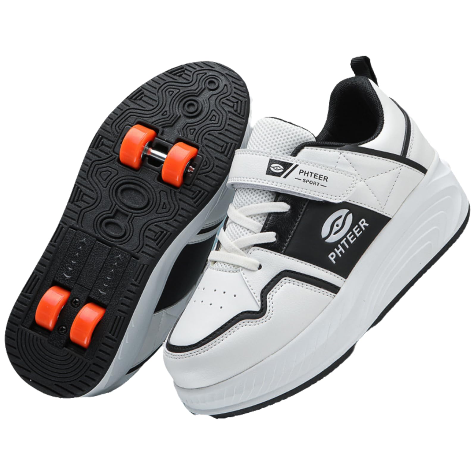 Zapatillas Deportivas con Ruedas para niños,Zapatos con Ruedas retráctiles,Zapatos con Ruedas Unisex niños,2 en 1,Multiusos con 4 Ruedas Retirable,para Regalos creativos de Vacaciones