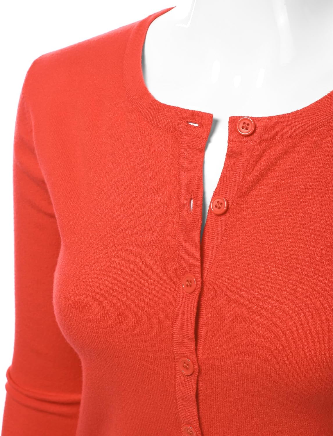 Women's 3/4 Sleeve Crewneck Button Down Knit Sweater Soft Cardigan (S-XXL) - Image 4