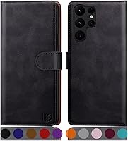 Vista 11 de SUANPOT - Funda tipo cartera para Samsung Galaxy S23 Ultra con bloqueo RFID, soporte para tarjetas de crédito, funda protectora de PU Leather