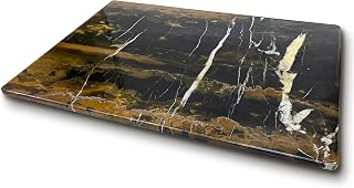 TheWolfard Black Multi Marble Cutting Board - 12x16 Pastry Dough Rolling Tray, Cheese Board with Non-Slip Scratch-Proof Pad