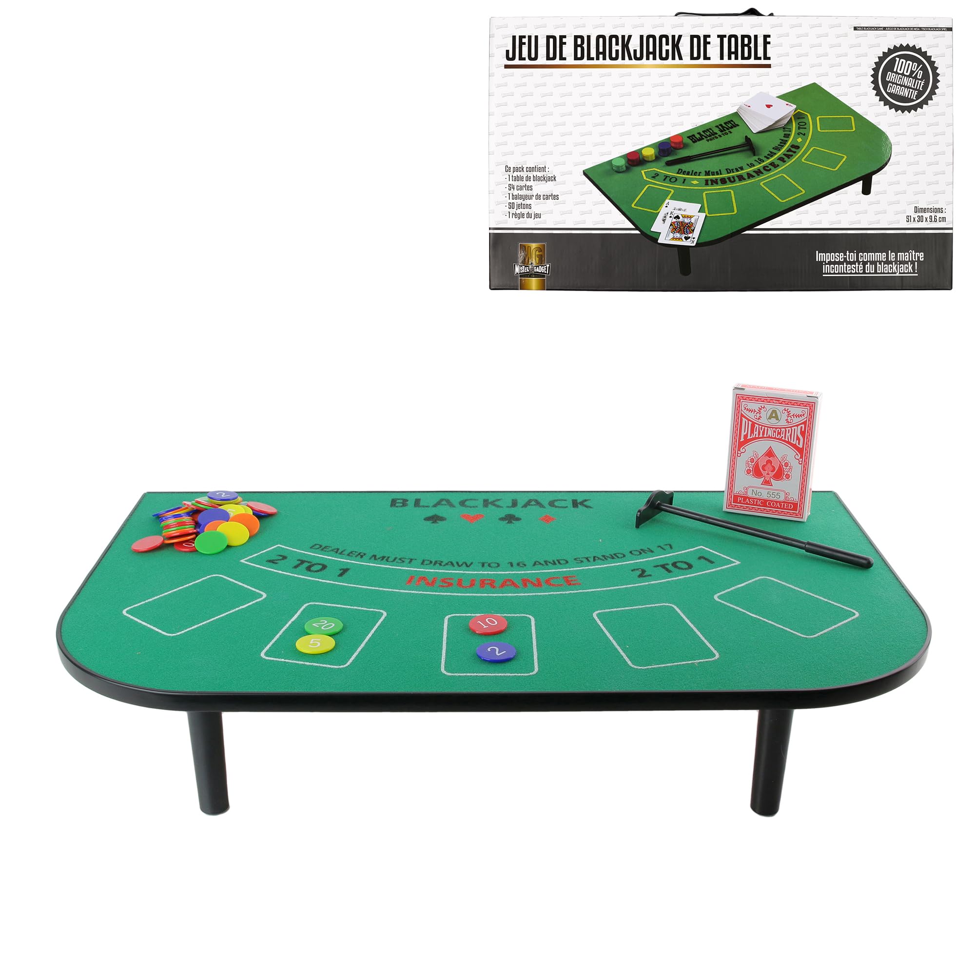 MISTER GADGET - Mg3080 - Jeux de Société - Table de Blackjack