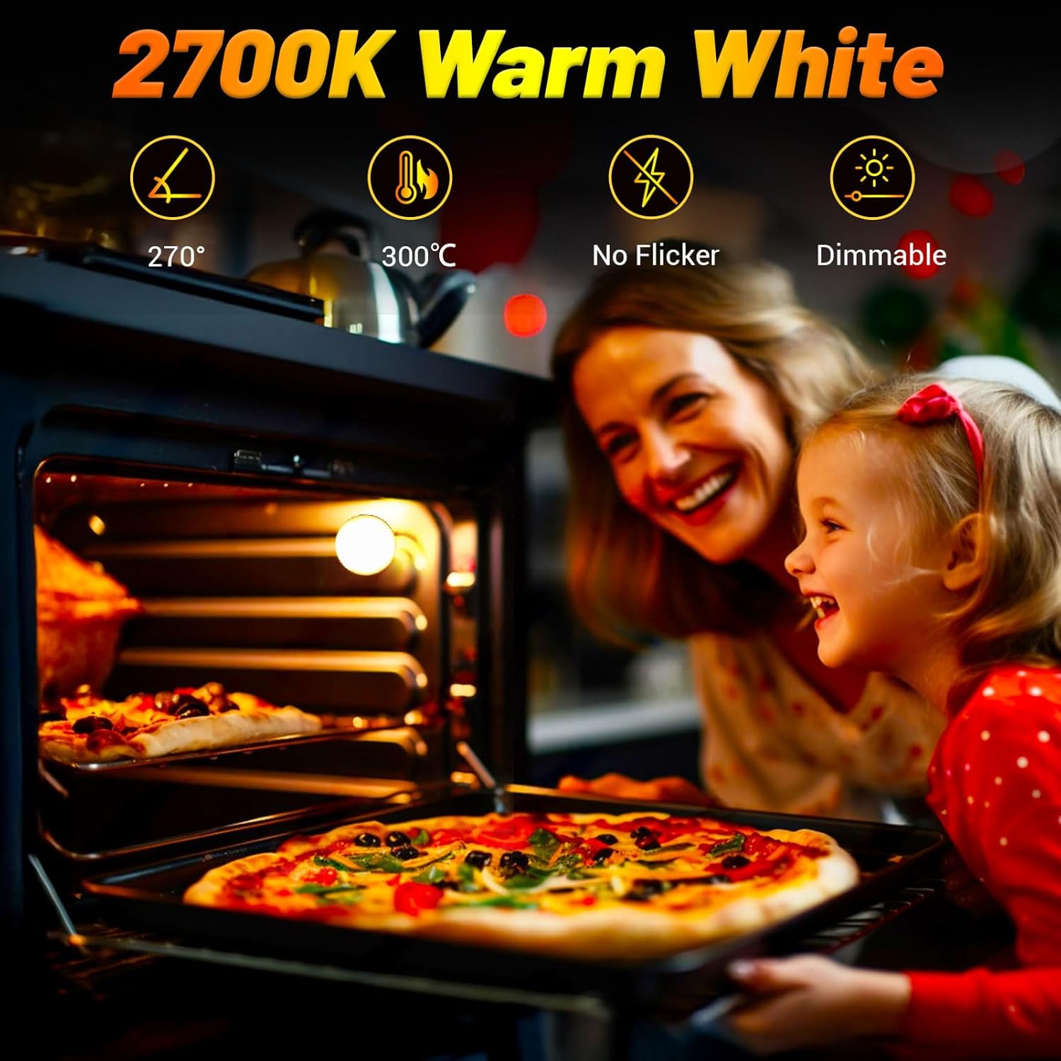 Oven Light Bulb A15 40W 120V Stove Light Bulbs Heat Resistant Appliance Bulb,Refrigerators Range Hood Stoves Microwaves Lava Lamp Replacement Bulb,E26 Medium Base 2700K Warm White Dimmable(Pack of 2)