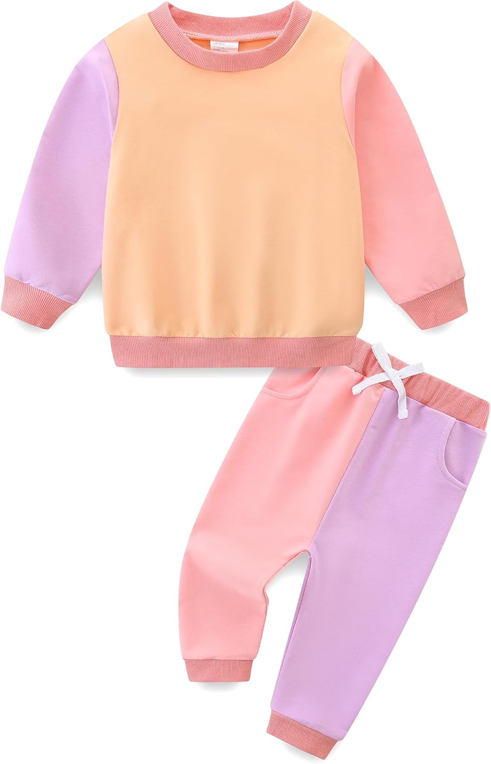 Toddler Baby Girl Clothes Fall Winter Long Sleeve Sweatshirt with Pants Set Girls Cute Print Outfits 6M-4Years