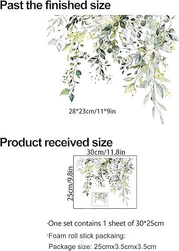 Miniatura 5 de HICCVAL Calcomanías autoadhesivas para tapa de asiento de inodoro, hojas verdes, flores, plantas, 235 unidades, calcomanías adhesivas para pared de
