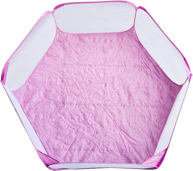 Portable Small Animal Playpen Breathable Pet Cage Tent Pop-Up Exercise Fence Transparent Yard Fences Folding Play Pen for Guinea Pig, Rabbits, Hamster, Chinchillas and Hedgehogs
