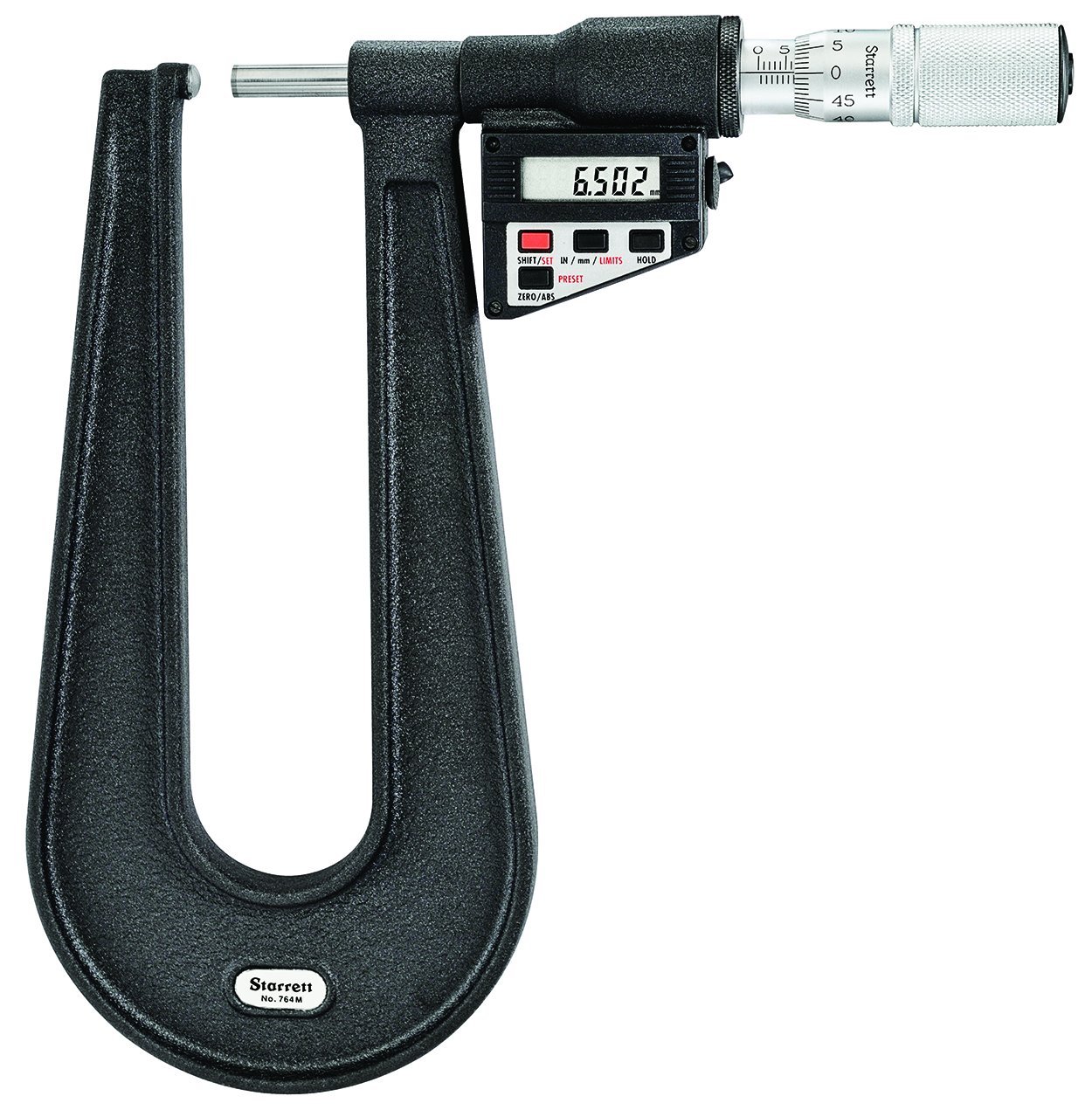 Starrett 764MEAXFL LCD Sheet Metal Micrometer, Friction Thimble, Lock