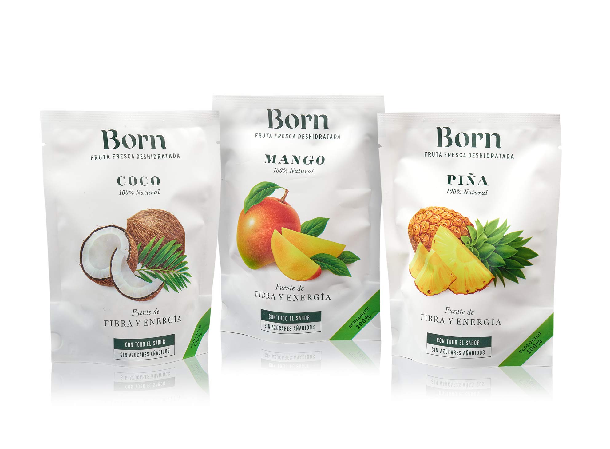 Born | Piña Deshidratada | Fruta Deshidratada | Ecológica, Vegetariano, Vegano, sin Gluten | 40g