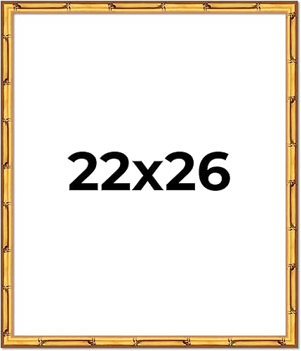 Miniatura 14 de Poster Palooza Marco de bambú dorado de 12 x 10 pulgadas de ancho, marco de madera maciza moldeado con plexiglás acrílico UV, respaldo de tablero