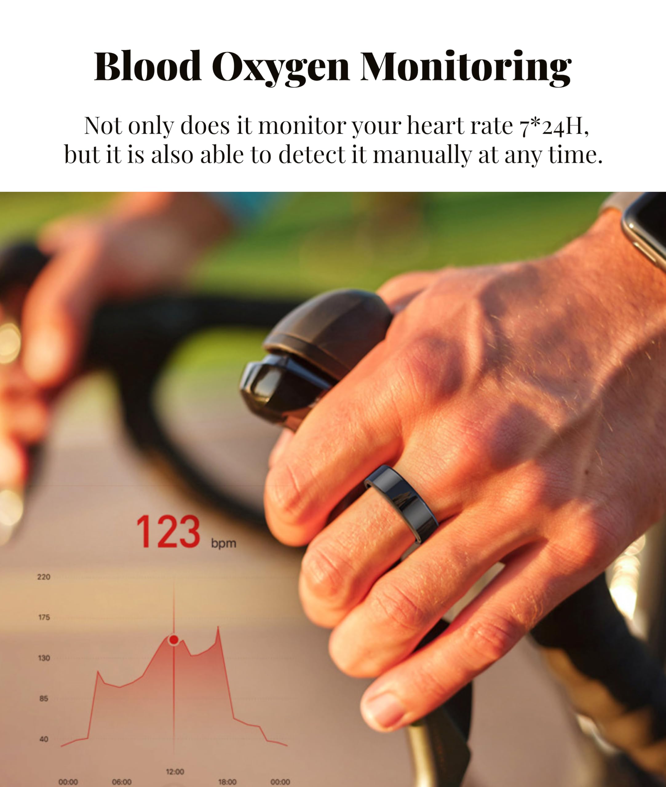 Diyeeni Smart Ring, Rastreador de Salud Portátil Universal con Aplicación, Anillo Deportivo con Monitor de Frecuencia Cardíaca, Monitor de Sueño, Temperatura,