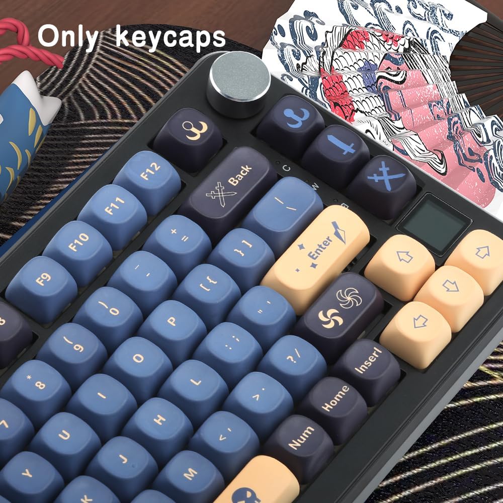 134 Keys MOA PBT Keycaps Set for Cherry Gateron MX Switches Mechanical Keyboard Key Cap (Sword Blue)