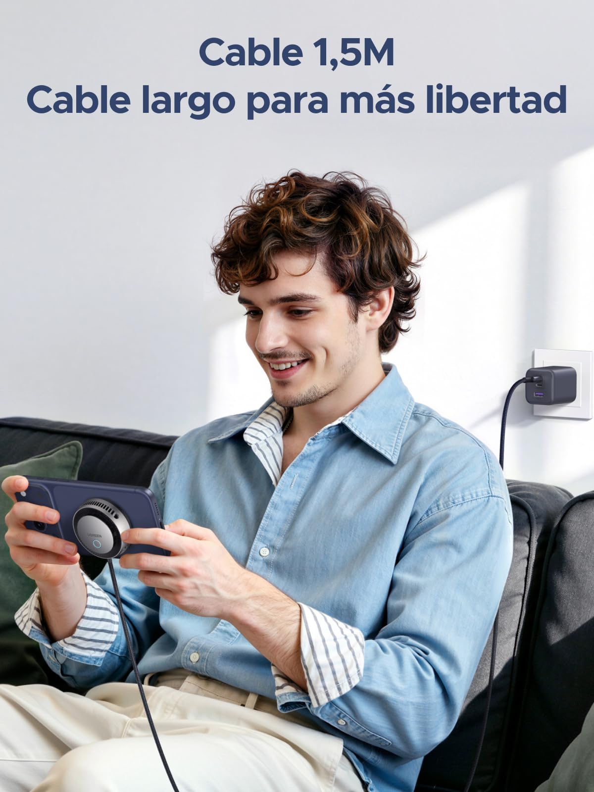 UGREEN MagFlow Pro Cargador Inalámbrico iPhone Magsafe, Qi2 25W Certificado Carga Rápida, Refrigeración MAX con Tec Cooling y Ventilador Integrado, Compatible con iPhone 17 16 15 14 13 12