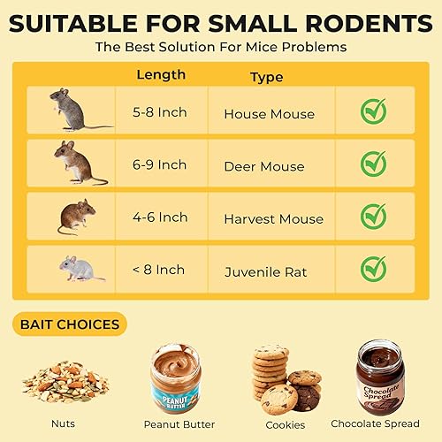 Miniatura 5 de Paquete de 2 trampas humanas para ratones para interiores y exteriores, atrapa y libera trampas para ratones, trampa para ratones que no matan para