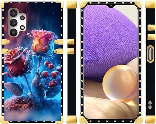 Miniatura 4 de CARLOCA Funda compatible con Samsung Galaxy A32 5G, Ice The Wild Rose Golden Luxury Soft TPU Hard PC Back a prueba de golpes para Samsung Galaxy A32