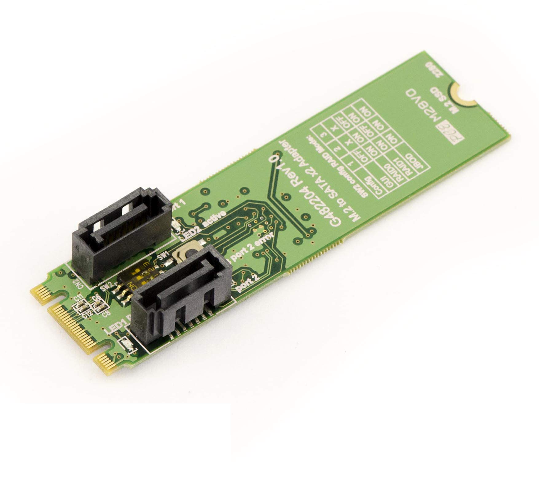 KALEA-INFORMATIQUE PCIe RAID-Karte Mit 2 SATA-Ports – Hardware RAID 1, 6 Gbps, Low-Profile, Für Windows, Linux, Mac