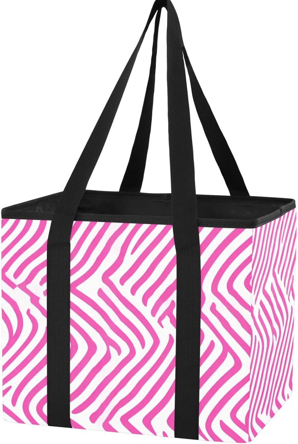 Trunk Organizer for Women Men, Waterproof Collapsible Car Organizers and Storage with Reinforced Handles & Removable PE Board for SUV Sedan Truck, Multi-Purpose Storage Tote Bag Watercolor Blush Zebra