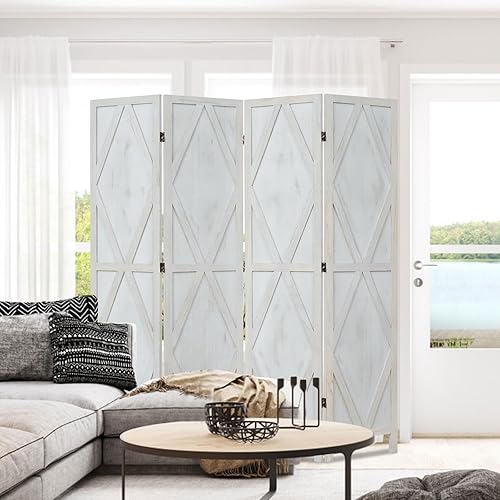 Miniatura 9 de Kinfant Divisor de habitación de 4 paneles, pantalla de privacidad plegable de 6 pies, divisor de habitación independiente, divisor de privacidad