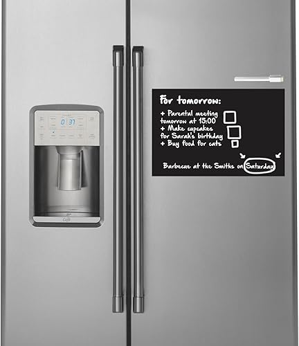 Miniatura 8 de Pizarra magnética negra de borrado en seco para cocina u oficina, con marcador de tiza magnética blanca (2 x 50 pies)