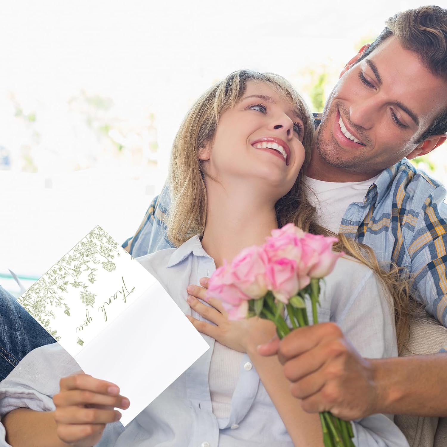 24 Pack Sage Green Floral Thank You Cards With Envelopes Stickers, Wedding Floral Thank You Card Greenery Bridal Shower Birthday Supplies - Image 6