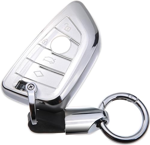 BA735 for BMW Key Fob Cover with Keychain Accessories 4-Button