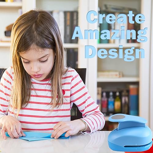 Miniatura 5 de Circle Punch - Perforadora de papel para manualidades de 3 pulgadas, color azul, grande, de 2.953 in, para cartulina, envoltura de regalos, tarjetas