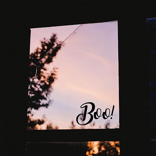 Miniatura 4 de Calcomanía de vinilo para pared, Boo! - 2.5 x 4 pulgadas - Bonita calcomanía de decoración espeluznante de la temporada de Halloween - Decoración de