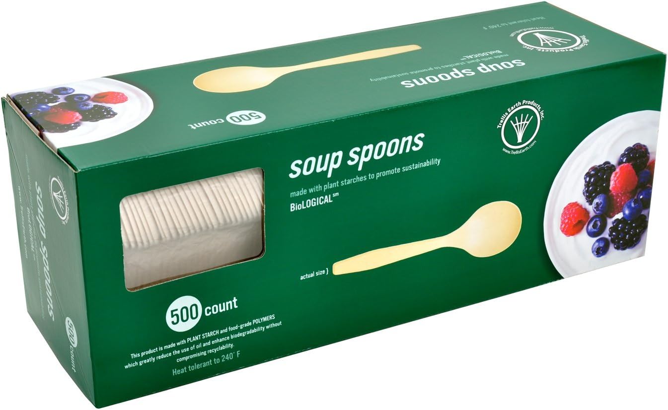 WFS-68 BioPlastic Soup Spoon, 5.6" Length (6 Packs of 500)