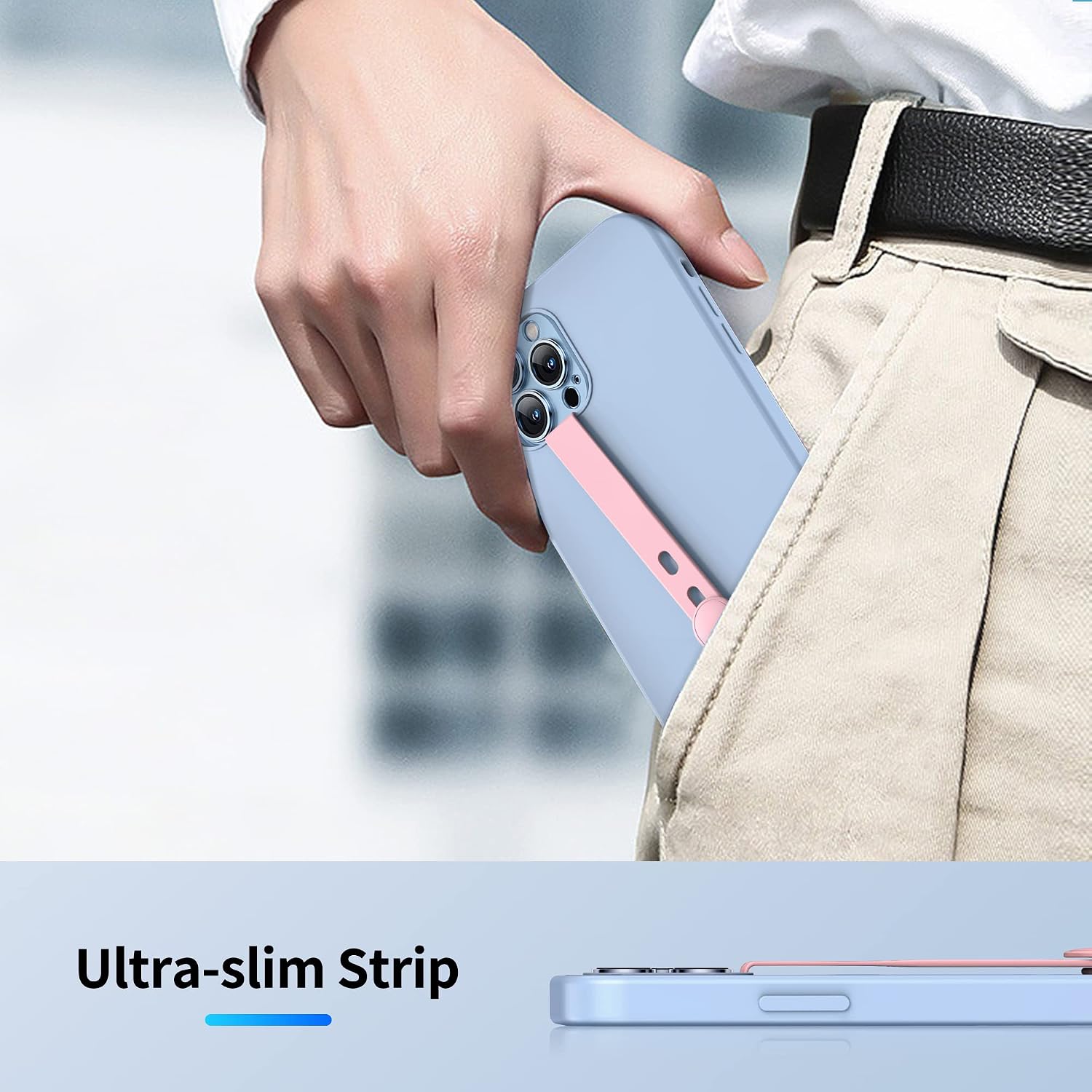 3 PCS Phone Loop Strap iPhone Clip Finger Grip Holder Stretchable Flexible Elastic Silicone Hand Band Ultra Slim Adjustable Wireless Charging Universal for iPhone Most Phone Cases