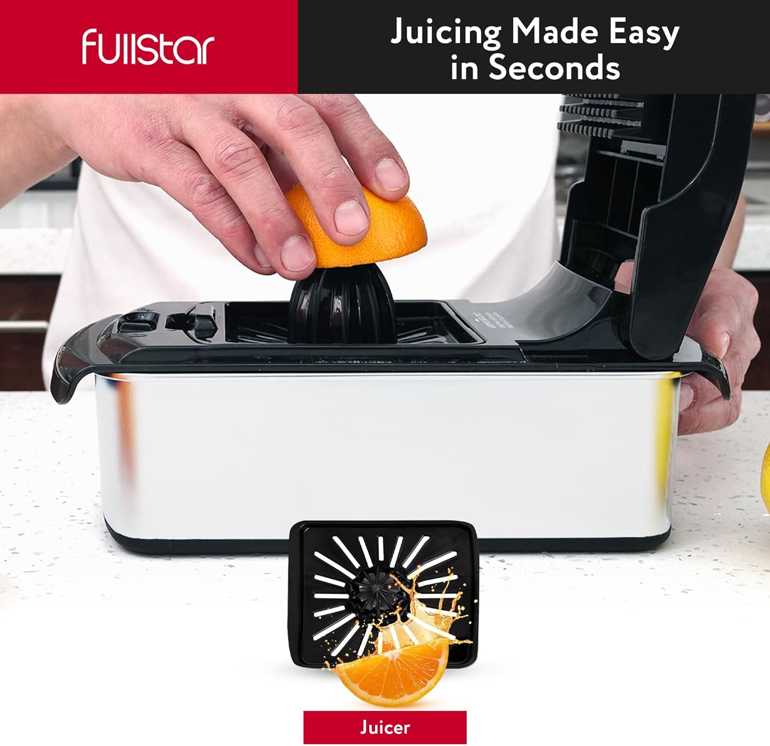 Fullstar The Original Pro Chopper - Vegetable Chopper and Spiralizer, Food Chopper with Container, Fruit Slicer, Kitchen Gadgets & Accessories, Home Essentials (14 in 1, Stainless Steel)