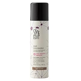 STYLE EDIT Light Brown Root Concealer Touch Up Spray - Temporary And Instantly Covers Grey Hair, Pack of 1
