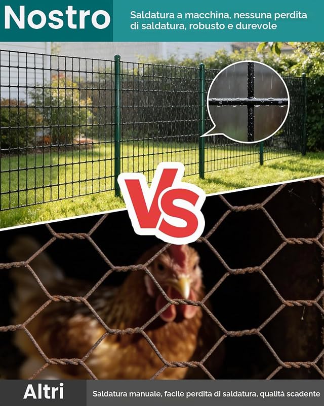 Rolă de gard din plasă de sârmă ARIFARO, 2ft x 50ft, acoperire PVC, 2 mm, zincată la cald, cu ochiuri de 2x3 inci, pentru câini, găini, iepuri și căprioare