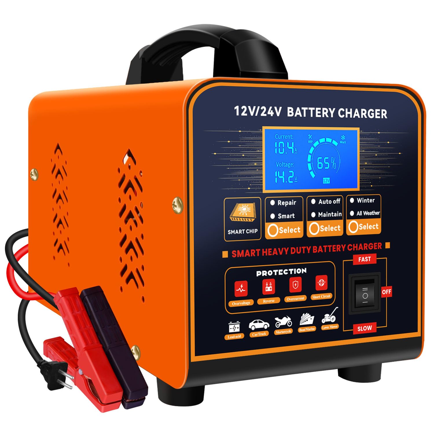 Olio Cambio Automatico Mercedes Caricabatteria Intelligente 12V/24V Per Batterie Fino A 400Ah - Professionale, Automatico, 10A Caricabatterie Intelligente 12V 24V