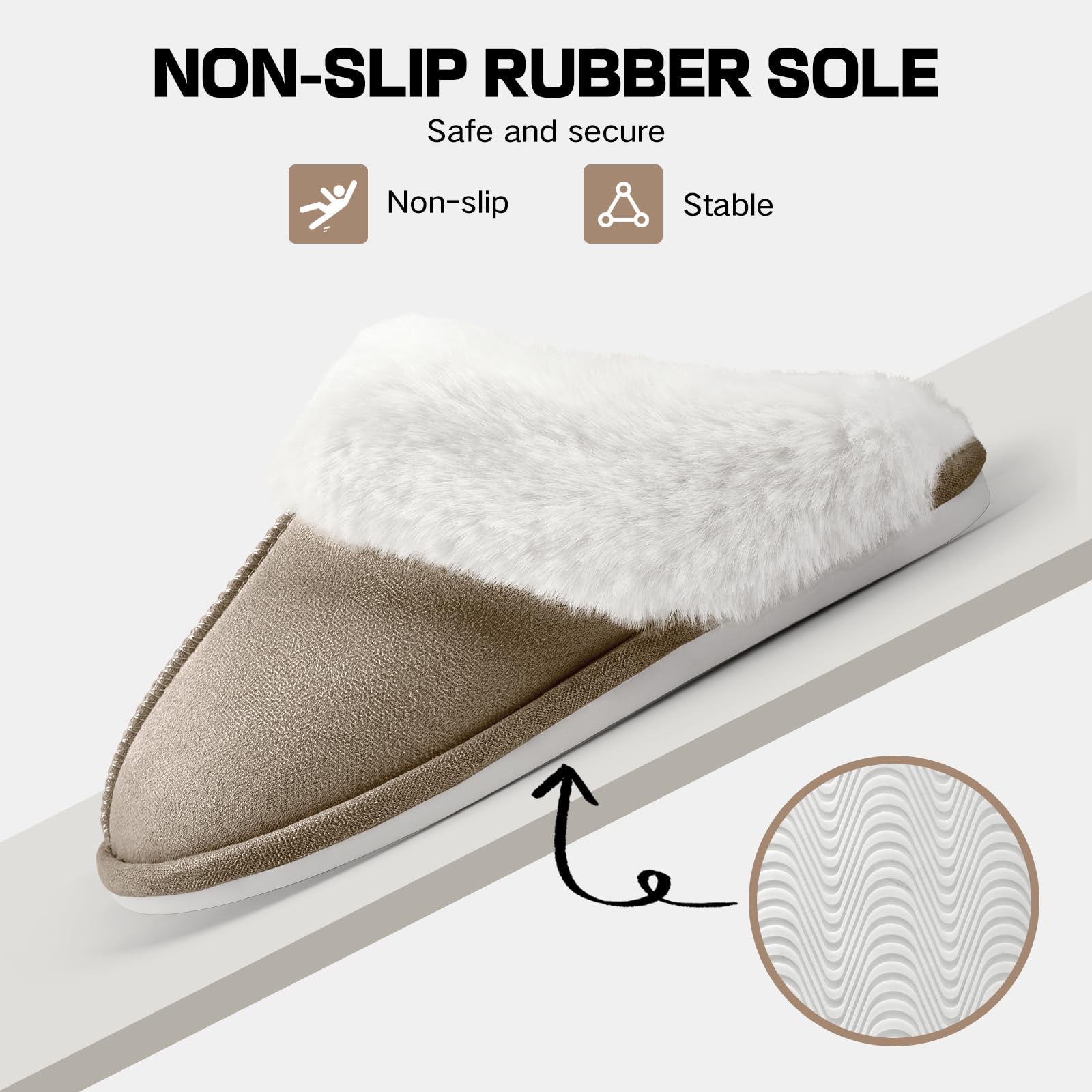 RUVVDR Pantofole Donna Uomo Ciabatte Donna Uomo Invernali Comode Pelose Ciabatte Casa di Cotone Morbido Antiscivolo Slippers Interno & Esterno