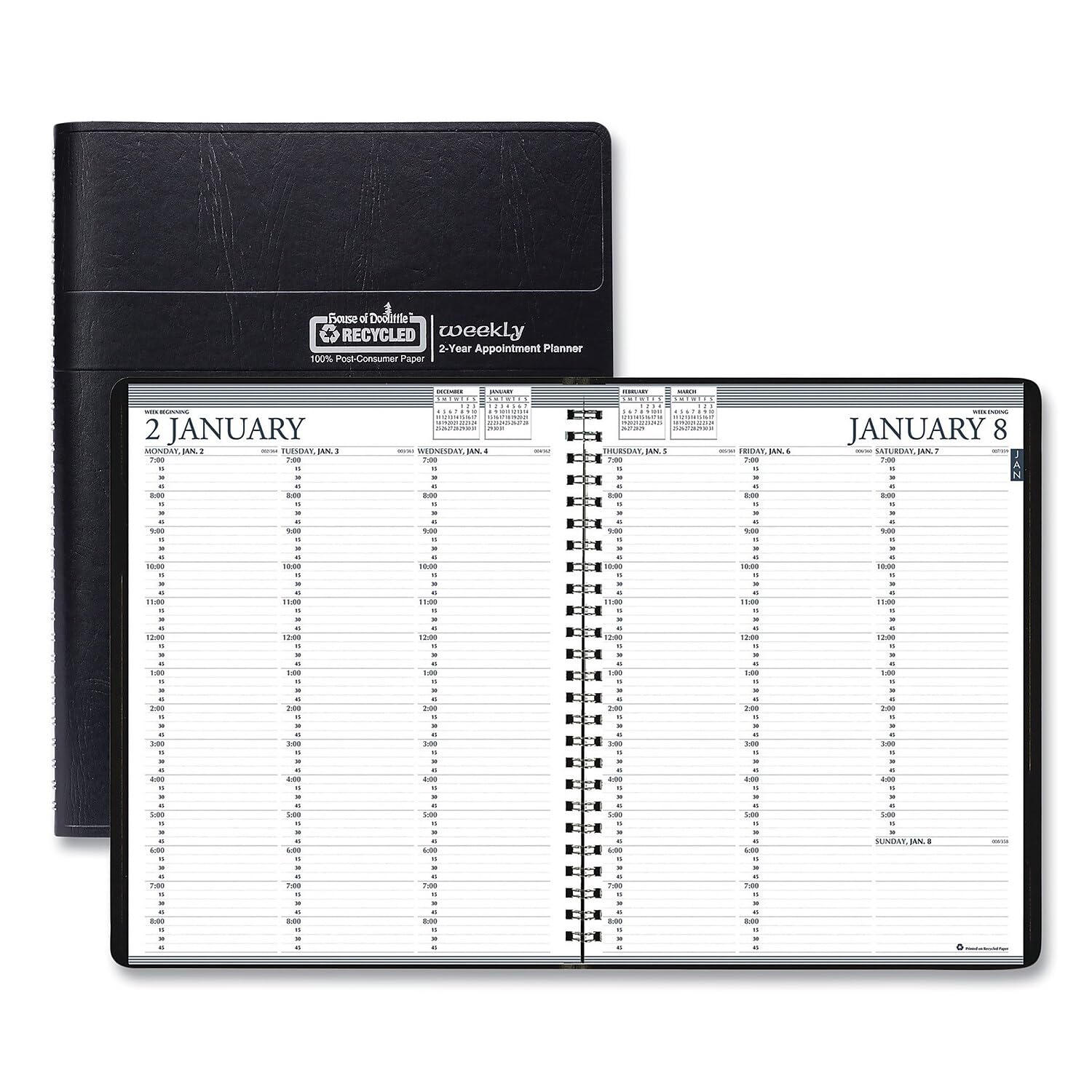 House of Doolittle Planificador semanal profesional de dos años 2024-2025, negro, 8.5 x 11 pulgadas, enero a diciembre (HOD272002-24)